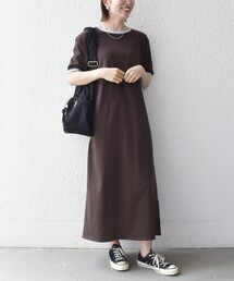 SHIPS any:〈洗濯機可能〉バイカラー クルーネック TEE ワンピース