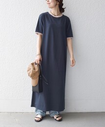 SHIPS any:〈洗濯機可能〉バイカラー クルーネック TEE ワンピース