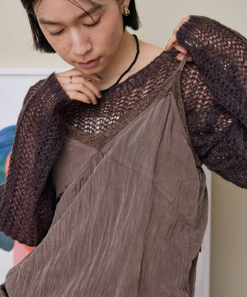 FREAK'S STORE(フリークスストア)の「ワッシャー加工キャミソールワンピース(ワンピース・レディース・モカ/オフホワイト/ブラック・フリ-)」の6枚目の写真