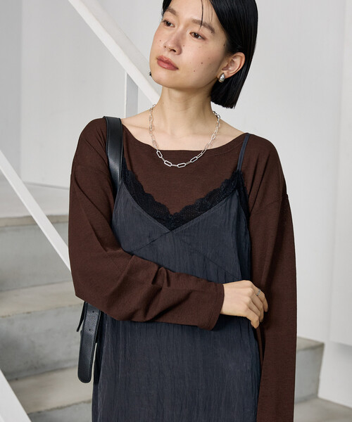 FREAK'S STORE(フリークスストア)の「ワッシャー加工キャミソールワンピース(ワンピース・レディース・モカ/オフホワイト/ブラック・フリ-)」の20枚目の写真