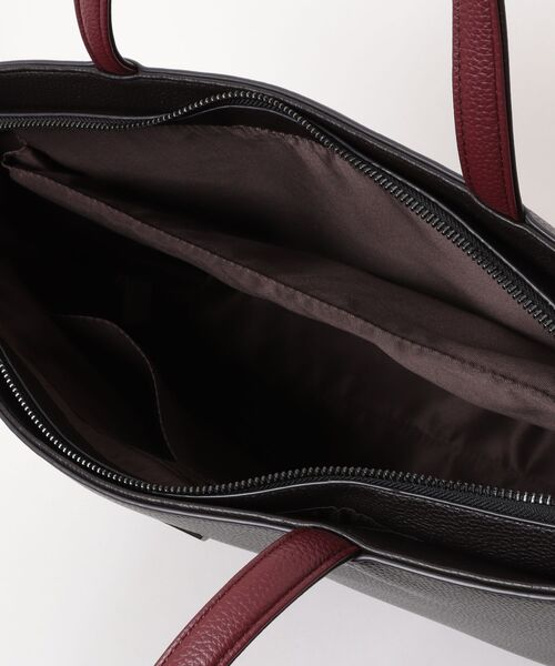 m.f.editorial(エムエフエディトリアル)の「トート バッグ メンズ ビジネス 鞄 A4対応 クッションポケット シュリンク 型押し 合成皮革(トートバッグ・メンズ・ダークウッド・FREE)」の4枚目の写真