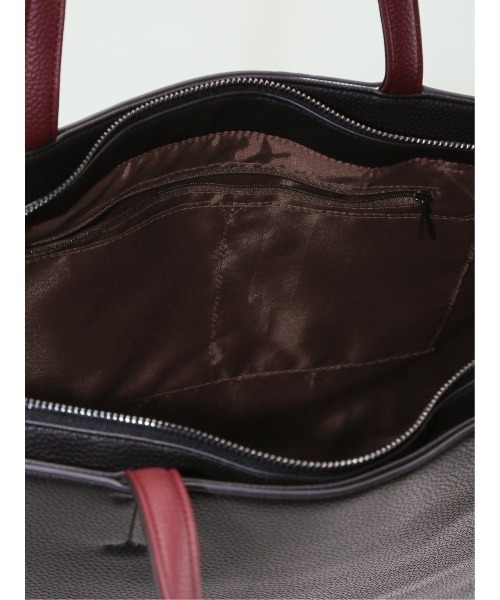 m.f.editorial(エムエフエディトリアル)の「トート バッグ メンズ ビジネス 鞄 A4対応 クッションポケット シュリンク 型押し 合成皮革(トートバッグ・メンズ・ダークウッド・FREE)」の13枚目の写真