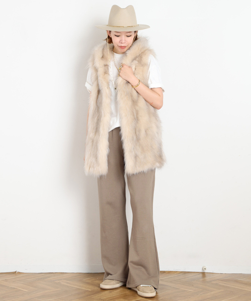 AP STUDIO(エーピーストゥディオ)の「Wool mix sweat Pants(スウェットパンツ・レディース・スミクロ/ベージュ・36/38)」の5枚目の写真