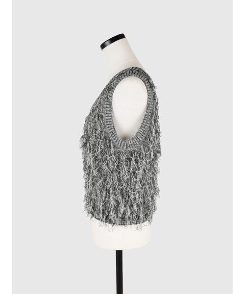 FIKA.(フィーカ)の「Loop fringe vest(ベスト・レディース・ブラック/ベージュ系/グレー・MEDIUM)」の6枚目の写真