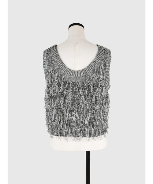 FIKA.(フィーカ)の「Loop fringe vest(ベスト・レディース・ブラック/ベージュ系/グレー・MEDIUM)」の7枚目の写真