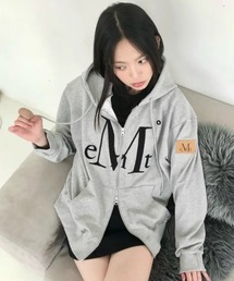 ◇MUCENT◇ブランド直輸入正規品/ワディアプリケロゴフードジップアップ Wadi Applique Logo Hooded Zip-Up