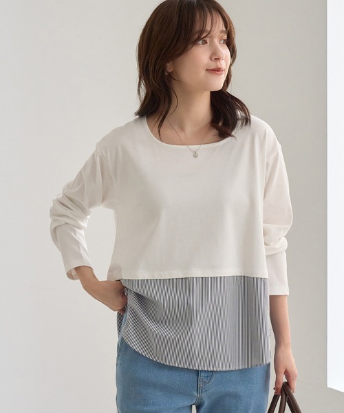 ROPE' PICNIC(ロペピクニック)の「裾切替 ラウンドヘム ロングスリーブ Tシャツ(Tシャツ/カットソー・レディース・ホワイト系その他2/ホワイト・FREE)」の13枚目の写真