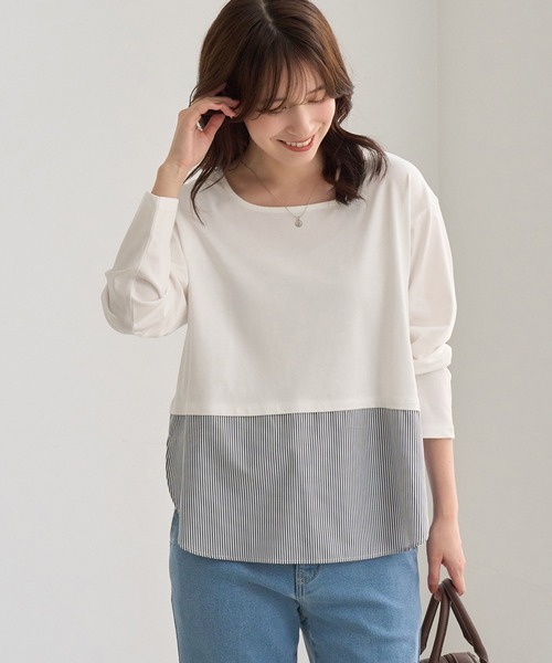ROPE' PICNIC(ロペピクニック)の「裾切替 ラウンドヘム ロングスリーブ Tシャツ(Tシャツ/カットソー・レディース・ホワイト系その他2/ホワイト・FREE)」の14枚目の写真