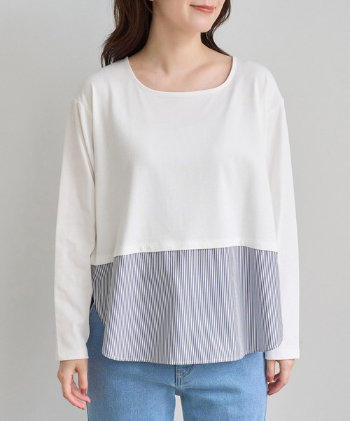 ROPE' PICNIC(ロペピクニック)の「裾切替 ラウンドヘム ロングスリーブ Tシャツ(Tシャツ/カットソー・レディース・ホワイト系その他2/ホワイト・FREE)」の16枚目の写真