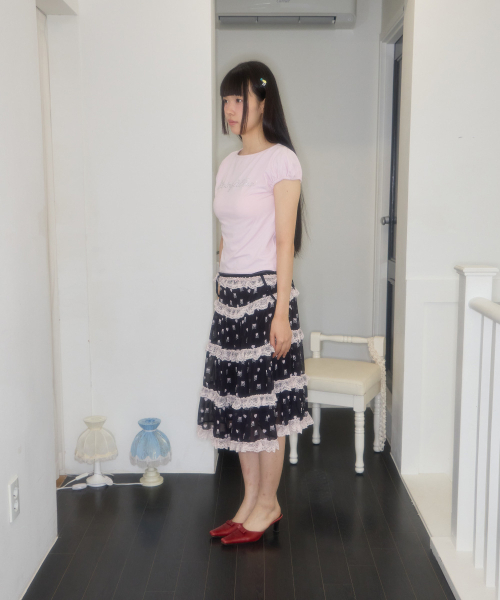 SHAKIRI(シャキリ)の「シャイニングスカルホットフィックストップ(ピンク)(Tシャツ/カットソー・レディース・その他・FREE)」の5枚目の写真