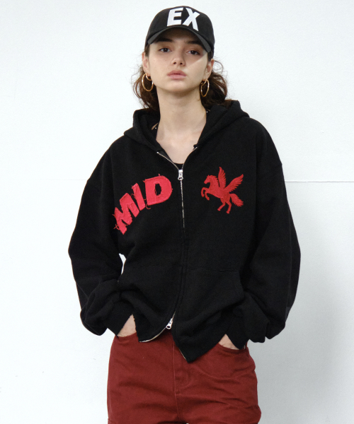 Midnight Move(ミッドナイトムーブ)の「mid horse zip up (black)(パーカー・レディース・その他・FREE)」の4枚目の写真