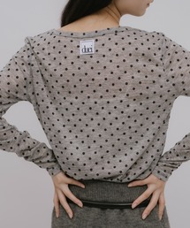 小花柄フロッキーロングスリーブTシャツ
