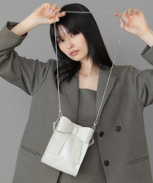 Casselini(キャセリーニ)の「Casselini(キャセリーニ)2WAYリボンミニバッグ(ショルダーバッグ・レディース・ブラック/アイボリー/シルバー/レッド・FREE)」の21枚目の写真