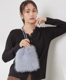 フェイクファースクエアミニポシェット