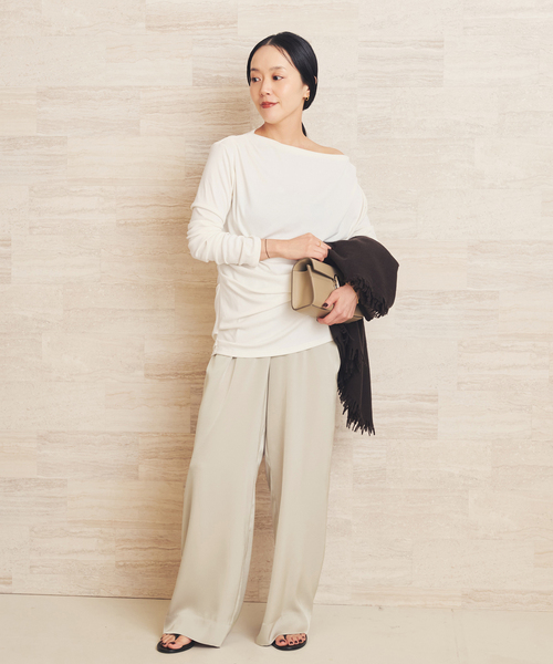 plage(プラージュ)の「《追加》dull satin relax パンツ 2(その他パンツ・レディース・ブラック/ライトグレー・36/32/34/38)」の5枚目の写真