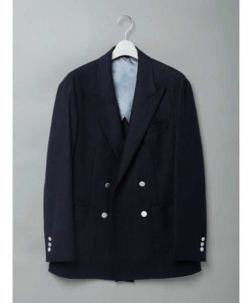 GOOVI(グービ)の「GOOVI/ダブルブレストジャケット/カレッジフラノ/無地(テーラードジャケット・メンズ・ネイビー・3/1/2)」の1枚目の写真
