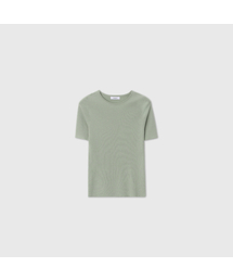 ウールブレンドハーフスリーブニットトップ_ミント / WOOL BLEND HALF-SLEEVE KNIT TOP_MINT
