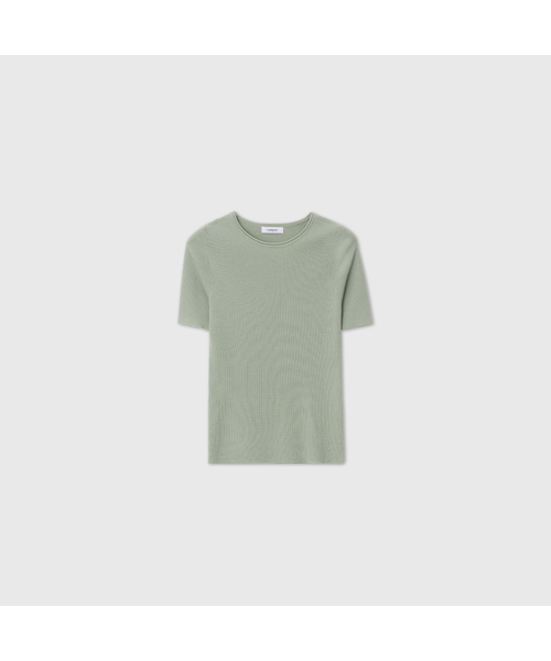 LOOKAST(ルックキャスト)の「ウールブレンドハーフスリーブニットトップ_ミント / WOOL BLEND HALF-SLEEVE KNIT TOP_MINT(ニット/セーター・レディース・ミント・SMALL/MEDIUM)」の1枚目の写真