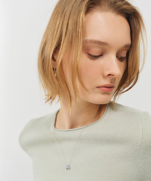LOOKAST(ルックキャスト)の「ウールブレンドハーフスリーブニットトップ_ミント / WOOL BLEND HALF-SLEEVE KNIT TOP_MINT(ニット/セーター・レディース・ミント・SMALL/MEDIUM)」の2枚目の写真