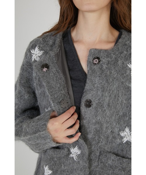 crinkle crinkle crinkle(クリンクルクリンクルクリンクル)の「シャギービーズニットジャケット / 【crinkle crinkle crinkle】 shaggy beads knit jacket(その他アウター・レディース・ブラック/グレー・FREE)」の12枚目の写真