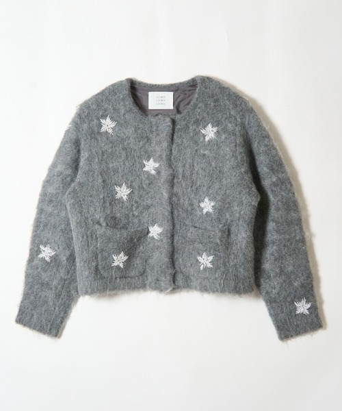 crinkle crinkle crinkle(クリンクルクリンクルクリンクル)の「シャギービーズニットジャケット / 【crinkle crinkle crinkle】 shaggy beads knit jacket(その他アウター・レディース・ブラック/グレー・FREE)」の7枚目の写真