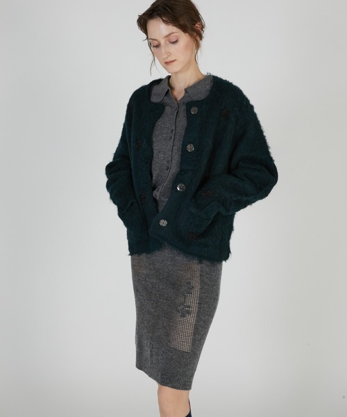 crinkle crinkle crinkle(クリンクルクリンクルクリンクル)の「シャギービーズニットジャケット / 【crinkle crinkle crinkle】 shaggy beads knit jacket(その他アウター・レディース・ブラック/グレー・FREE)」の19枚目の写真