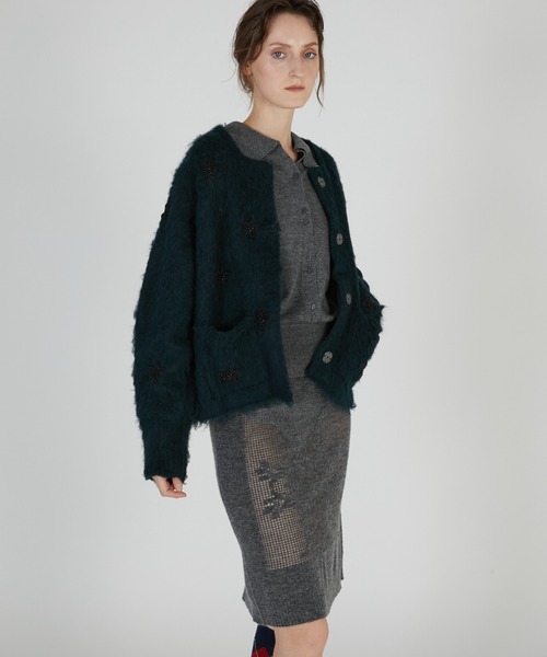 crinkle crinkle crinkle(クリンクルクリンクルクリンクル)の「シャギービーズニットジャケット / 【crinkle crinkle crinkle】 shaggy beads knit jacket(その他アウター・レディース・ブラック/グレー・FREE)」の20枚目の写真