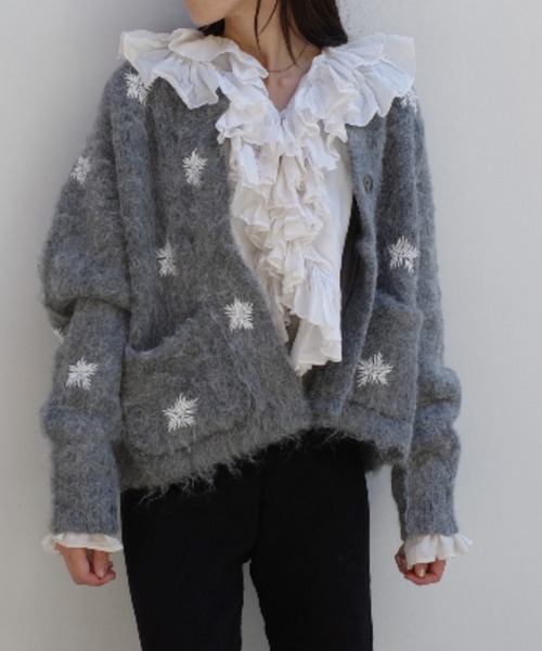 crinkle crinkle crinkle(クリンクルクリンクルクリンクル)の「シャギービーズニットジャケット / 【crinkle crinkle crinkle】 shaggy beads knit jacket(その他アウター・レディース・ブラック/グレー・FREE)」の3枚目の写真