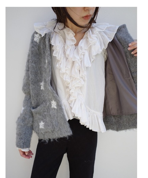 crinkle crinkle crinkle(クリンクルクリンクルクリンクル)の「シャギービーズニットジャケット / 【crinkle crinkle crinkle】 shaggy beads knit jacket(その他アウター・レディース・ブラック/グレー・FREE)」の4枚目の写真
