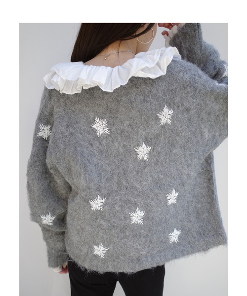 crinkle crinkle crinkle(クリンクルクリンクルクリンクル)の「シャギービーズニットジャケット / 【crinkle crinkle crinkle】 shaggy beads knit jacket(その他アウター・レディース・ブラック/グレー・FREE)」の5枚目の写真