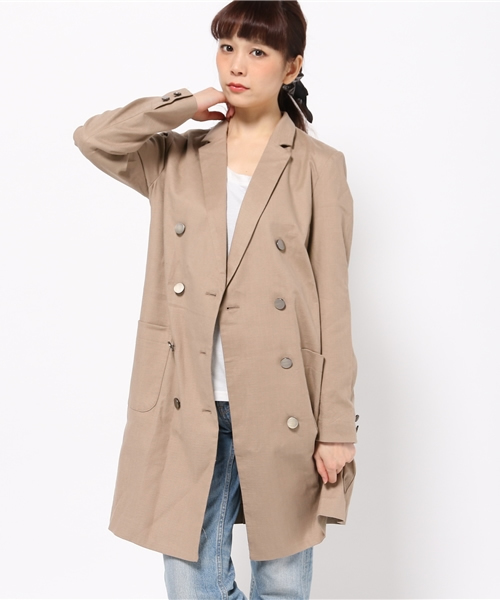 MOUSSY（マウジー）の「DOUBLE BUTTON JK F（その他アウター・レディース・ベージュ/ネイビー・1/2）」の11枚目の写真