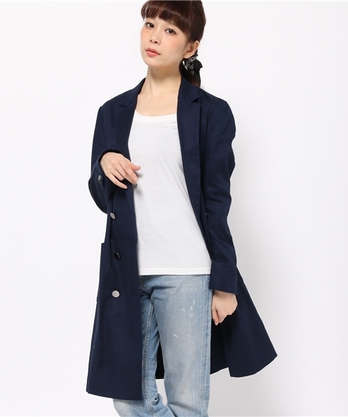 MOUSSY（マウジー）の「DOUBLE BUTTON JK F（その他アウター・レディース・ベージュ/ネイビー・1/2）」の12枚目の写真