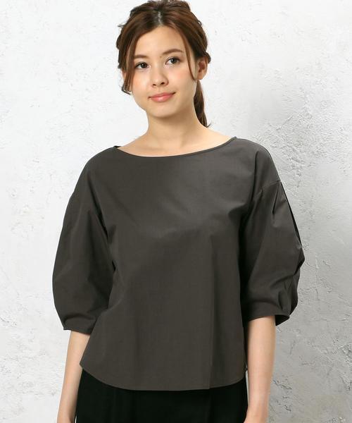 green label relaxing（グリーンレーベルリラクシング）の「CF C Balloon/S PO ブラウス◆（シャツ/ブラウス・レディース・オフホワイト/オリーブ/ライトブルー/ダークグレー/ダークグリーン・FREE）」の3枚目の写真