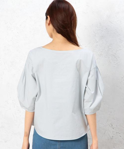 green label relaxing（グリーンレーベルリラクシング）の「CF C Balloon/S PO ブラウス◆（シャツ/ブラウス・レディース・オフホワイト/オリーブ/ライトブルー/ダークグレー/ダークグリーン・FREE）」の6枚目の写真