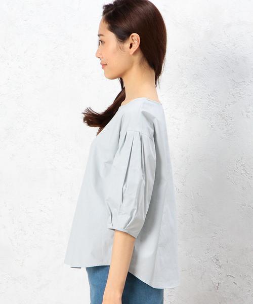 green label relaxing（グリーンレーベルリラクシング）の「CF C Balloon/S PO ブラウス◆（シャツ/ブラウス・レディース・オフホワイト/オリーブ/ライトブルー/ダークグレー/ダークグリーン・FREE）」の8枚目の写真