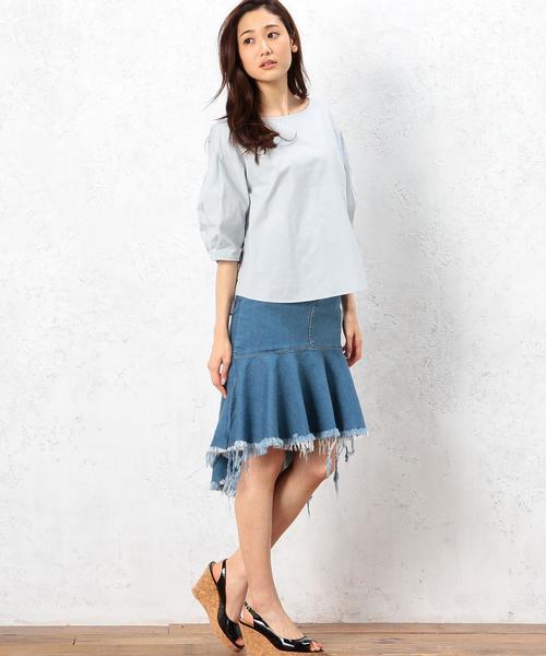 green label relaxing（グリーンレーベルリラクシング）の「CF C Balloon/S PO ブラウス◆（シャツ/ブラウス・レディース・オフホワイト/オリーブ/ライトブルー/ダークグレー/ダークグリーン・FREE）」の12枚目の写真