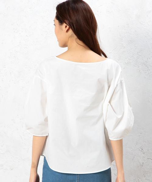 green label relaxing（グリーンレーベルリラクシング）の「CF C Balloon/S PO ブラウス◆（シャツ/ブラウス・レディース・オフホワイト/オリーブ/ライトブルー/ダークグレー/ダークグリーン・FREE）」の17枚目の写真