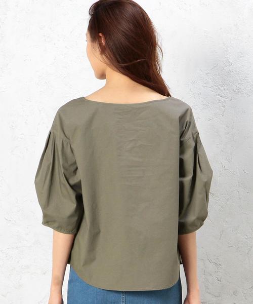 green label relaxing（グリーンレーベルリラクシング）の「CF C Balloon/S PO ブラウス◆（シャツ/ブラウス・レディース・オフホワイト/オリーブ/ライトブルー/ダークグレー/ダークグリーン・FREE）」の10枚目の写真