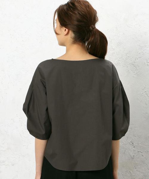 green label relaxing（グリーンレーベルリラクシング）の「CF C Balloon/S PO ブラウス◆（シャツ/ブラウス・レディース・オフホワイト/オリーブ/ライトブルー/ダークグレー/ダークグリーン・FREE）」の19枚目の写真