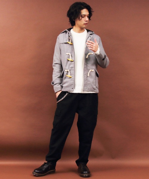 ８(eight)（エイト）の「ダッフルコート ウール メルトン ショート（ダッフルコート・メンズ・キャメル/ブラック/チャコールグレー/グレー/ネイビー/レッド/チェック/ワイン・X-LARGE/LARGE/MEDIUM/XX-LARGE/SMALL）」の9枚目の写真