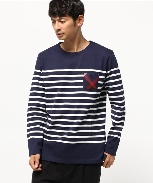 BLACK LABEL CRESTBRIDGE（ブラックレーベル・クレストブリッジ）の「パネルバスク ロンＴ（Tシャツ/カットソー・メンズ・オフホワイト/グレー/ネイビー/ブラック・L/LL/M）」の4枚目の写真