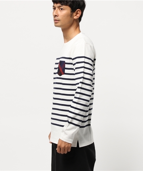 BLACK LABEL CRESTBRIDGE（ブラックレーベル・クレストブリッジ）の「パネルバスク ロンＴ（Tシャツ/カットソー・メンズ・オフホワイト/グレー/ネイビー/ブラック・L/LL/M）」の6枚目の写真