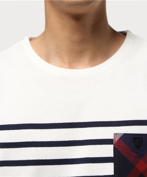 BLACK LABEL CRESTBRIDGE（ブラックレーベル・クレストブリッジ）の「パネルバスク ロンＴ（Tシャツ/カットソー・メンズ・オフホワイト/グレー/ネイビー/ブラック・L/LL/M）」の8枚目の写真