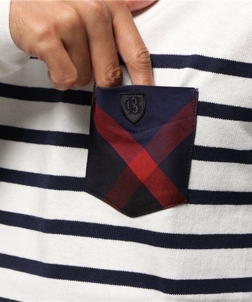 BLACK LABEL CRESTBRIDGE（ブラックレーベル・クレストブリッジ）の「パネルバスク ロンＴ（Tシャツ/カットソー・メンズ・オフホワイト/グレー/ネイビー/ブラック・L/LL/M）」の10枚目の写真