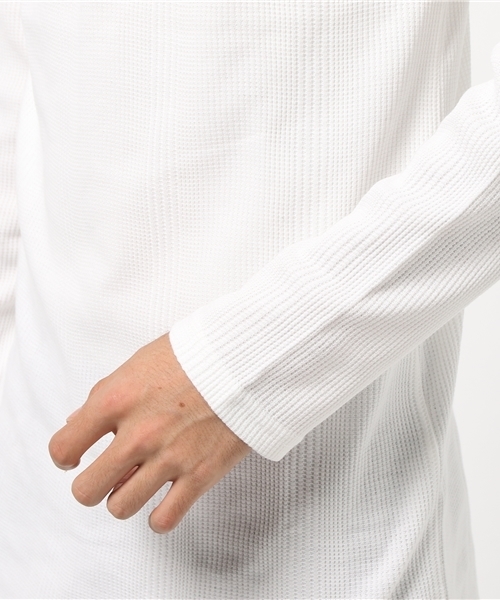 VENCEEXCHANGE（ヴァンスエクスチェンジ）の「【BITTER11月号 掲載商品】 ワッフルロング丈長袖Tシャツ（Tシャツ/カットソー・メンズ・ブラック/オフホワイト/グレー・MEDIUM/LARGE）」の7枚目の写真