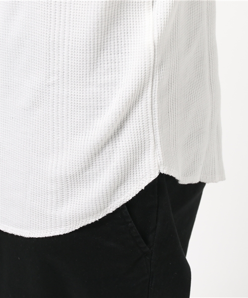 VENCEEXCHANGE（ヴァンスエクスチェンジ）の「【BITTER11月号 掲載商品】 ワッフルロング丈長袖Tシャツ（Tシャツ/カットソー・メンズ・ブラック/オフホワイト/グレー・MEDIUM/LARGE）」の8枚目の写真