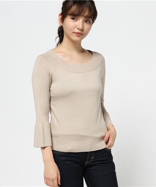 PROPORTION BODY DRESSING（プロポーションボディドレッシング）の「【CanCam11月号掲載】ベルソリストヒートニット（ニット/セーター・レディース・ベージュ/ブラック/ホワイト系その他/ブルー・2/3）」の3枚目の写真