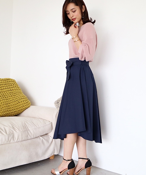 N.（N. Natural Beauty Basic）（エヌエヌナチュラルビューティーベーシック）の「ハイゲージアゼVネックニット（ニット/セーター・レディース・グレー/ブルー/ピンク/ホワイト/ライトグリーン・MEDIUM）」の18枚目の写真