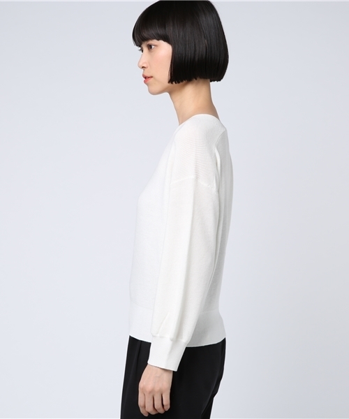 N.（N. Natural Beauty Basic）（エヌエヌナチュラルビューティーベーシック）の「ハイゲージアゼVネックニット（ニット/セーター・レディース・グレー/ブルー/ピンク/ホワイト/ライトグリーン・MEDIUM）」の7枚目の写真