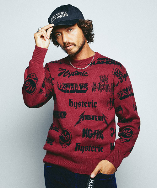 HYSTERIC GLAMOUR（ヒステリックグラマー）の「METAL 総柄　ジャカード プルオーバー（ニット/セーター・メンズ・ベージュ系その他/レッド系その他/ブラック系その他・MEDIUM/LARGE/SMALL）」の3枚目の写真